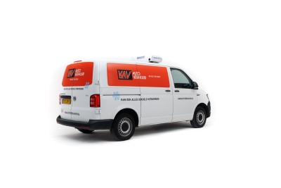 KAV Autoverhuur volkswagen transporter koelwagen achterkant